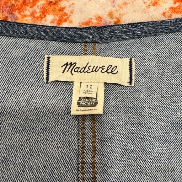 Madewell Dark Denim Square-Neck Midi Dress - Picture 3 of 3